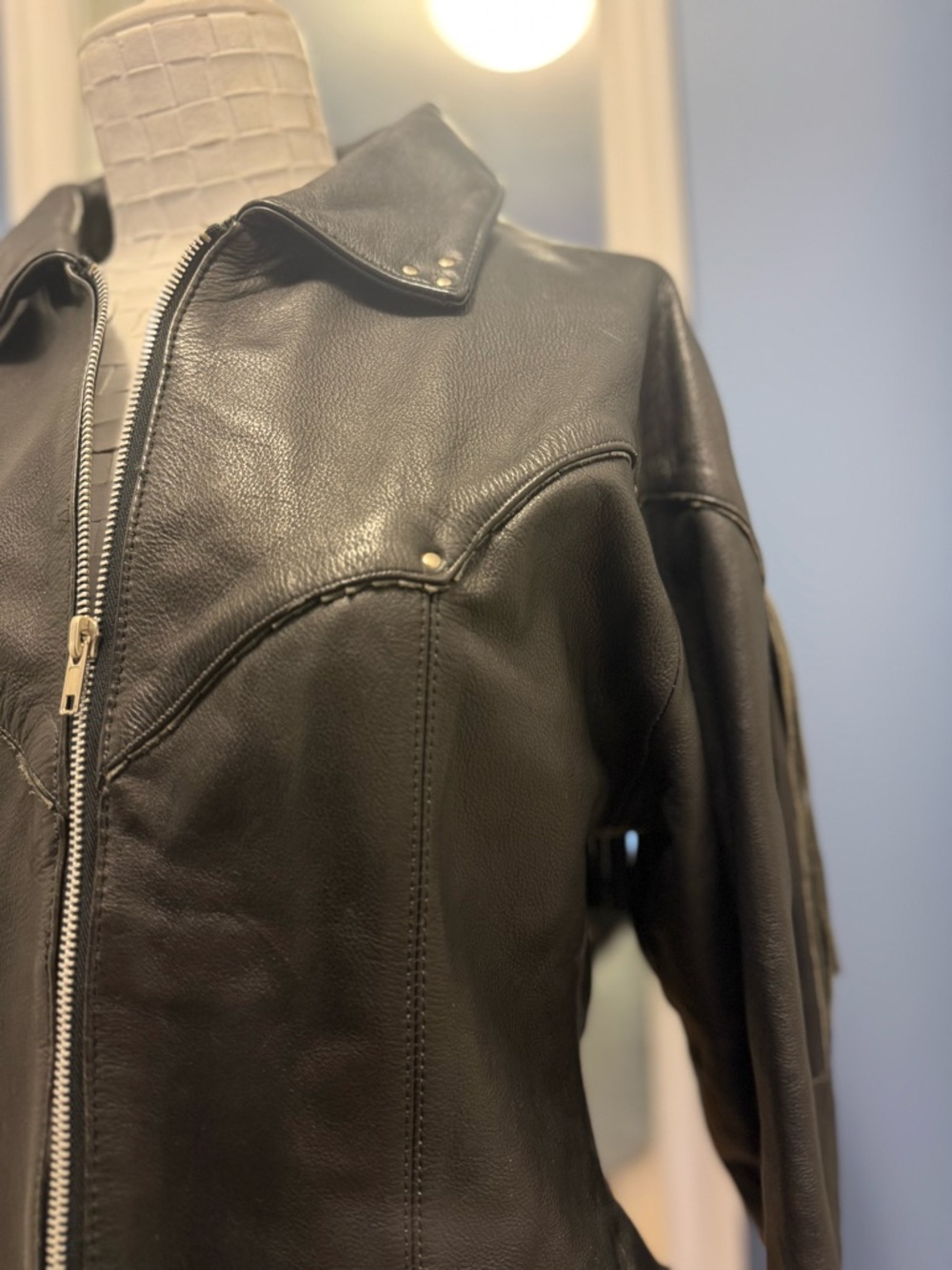 Vintage Pelle Cuir Western Fringe Leather Jacket - Deconstructed Gothic Moto - Picture 5 of 16